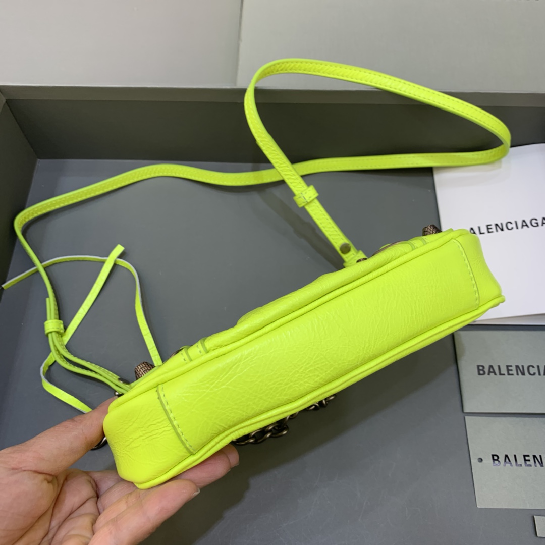 Balenciaga Le Cagole Mini Bag With Chain Shoulder Bag Lemon Yellow